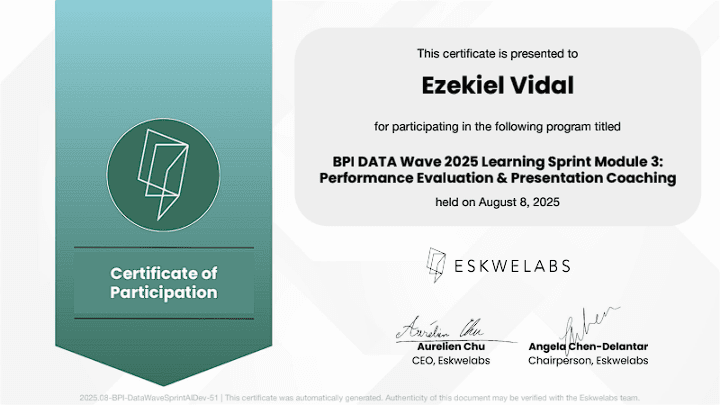 BPI DATA Wave 2025: Module 3 awarded to Ezekiel Vidal